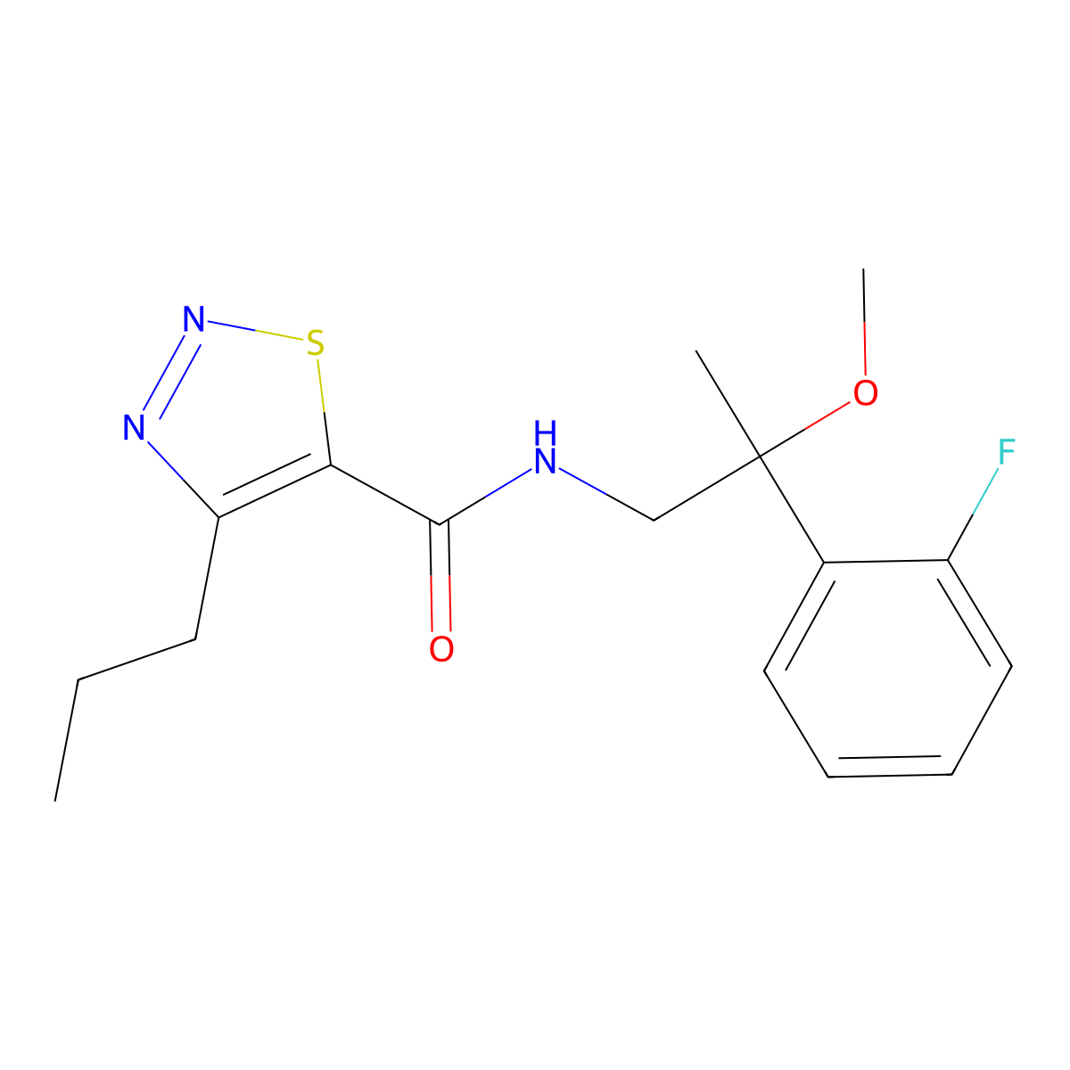 N-(2-(2-fluorophenyl)-2-methoxypropyl)-4-propyl-1,2,3-thiadiazole-5-carboxamide molecular structure, CAS 1797893-57-2