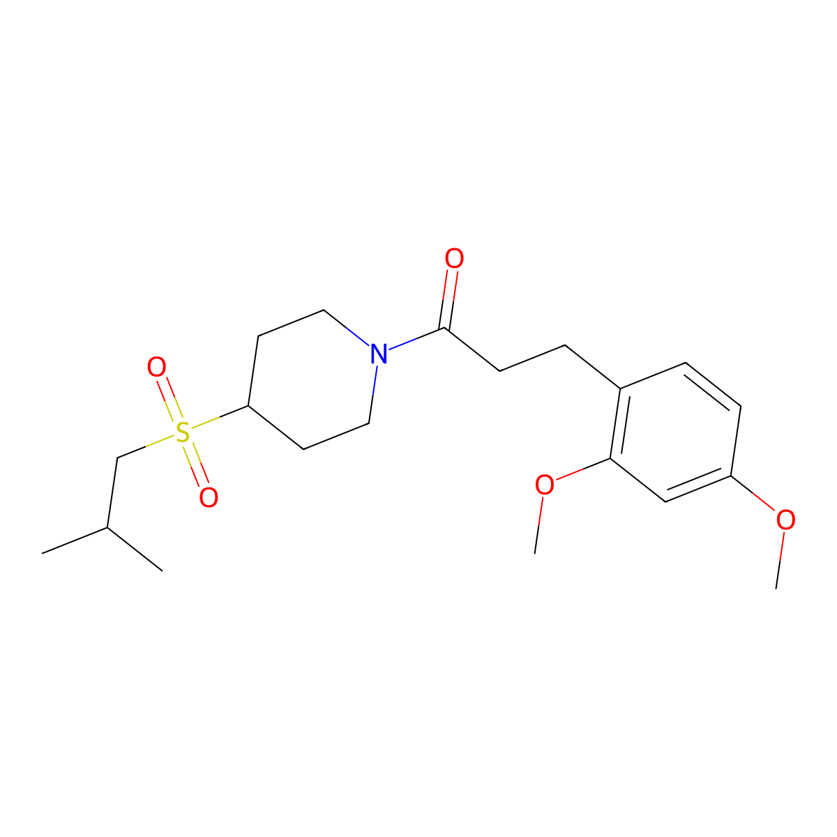 3-(2,4-Dimethoxyphenyl)-1-(4-(isobutylsulfonyl)piperidin-1-yl)propan-1-one molecular structure, CAS 1797893-78-7
