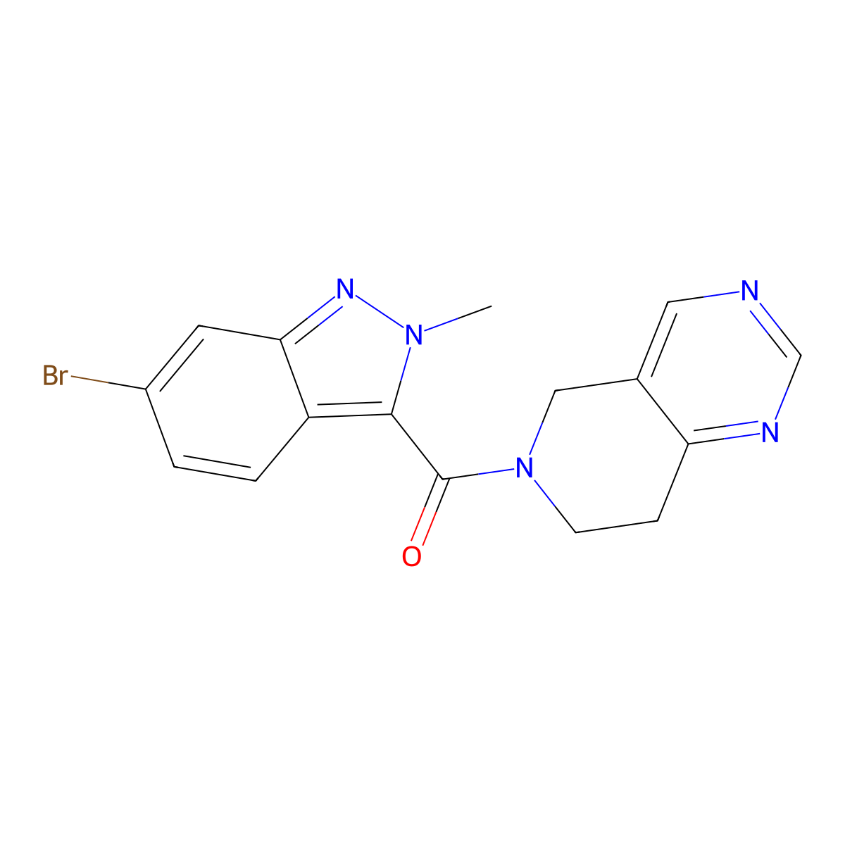 6-bromo-2-methyl-3-{5H,6H,7H,8H-pyrido[4,3-d]pyrimidine-6-carbonyl}-2H-indazole molecular structure, CAS 1797894-38-2