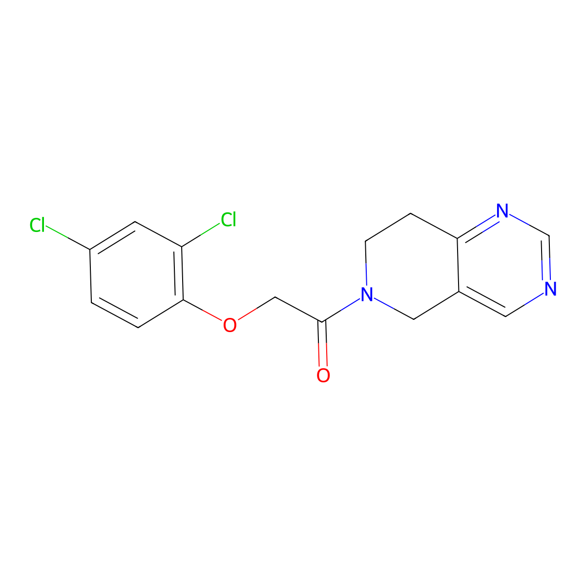 2-(2,4-dichlorophenoxy)-1-(7,8-dihydropyrido[4,3-d]pyrimidin-6(5H)-yl)ethanone molecular structure, CAS 1797894-67-7