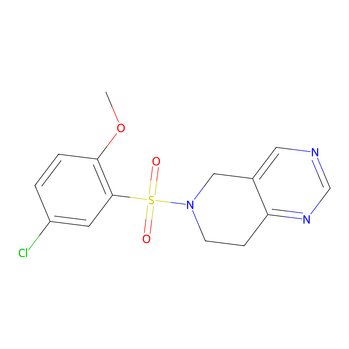 6-((5-Chloro-2-methoxyphenyl)sulfonyl)-5,6,7,8-tetrahydropyrido[4,3-d]pyrimidine molecular structure, CAS 1797894-68-8