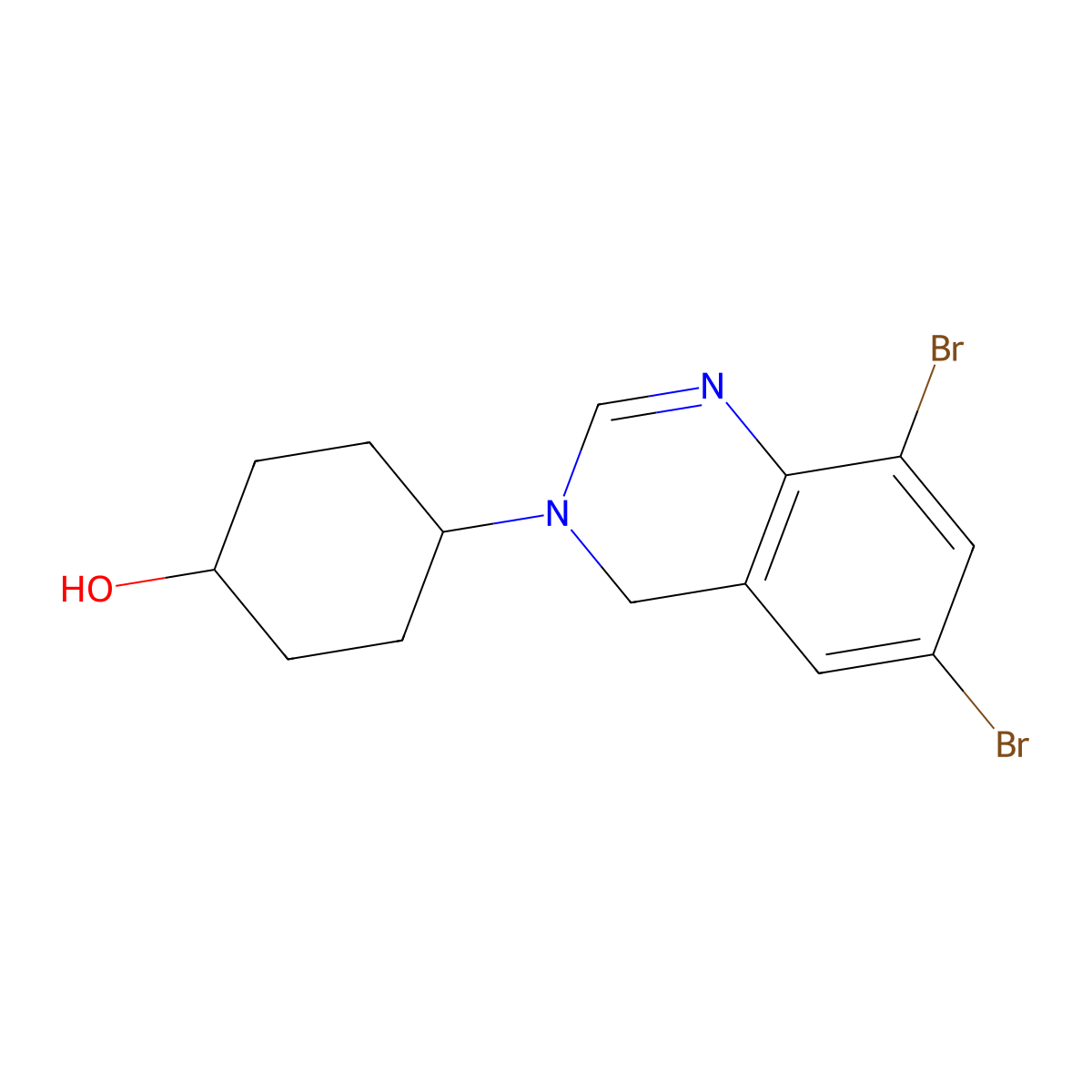 4-(6,8-dibromoquinazolin-3(4H)-yl)cyclohexanol molecular structure, CAS 1797894-71-3