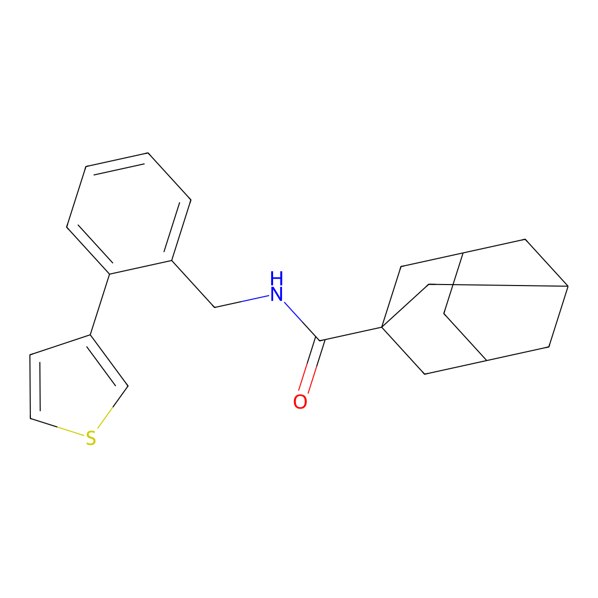 N-{[2-(thiophen-3-yl)phenyl]methyl}adamantane-1-carboxamide molecular structure, CAS 1797894-88-2