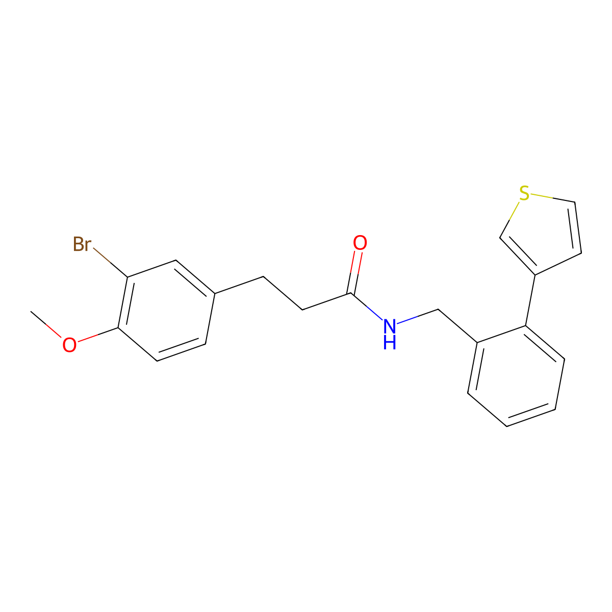 3-(3-bromo-4-methoxyphenyl)-N-(2-(thiophen-3-yl)benzyl)propanamide molecular structure, CAS 1797894-90-6