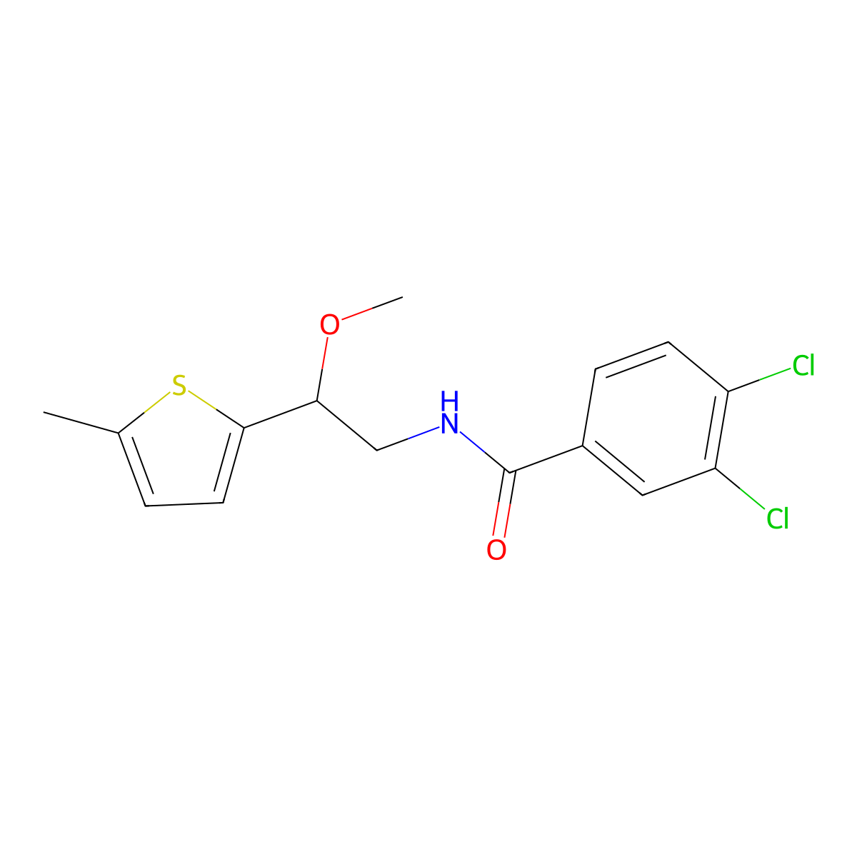 3,4-Dichloro-N-[2-methoxy-2-(5-methylthiophen-2-YL)ethyl]benzamide molecular structure, CAS 1797895-83-0