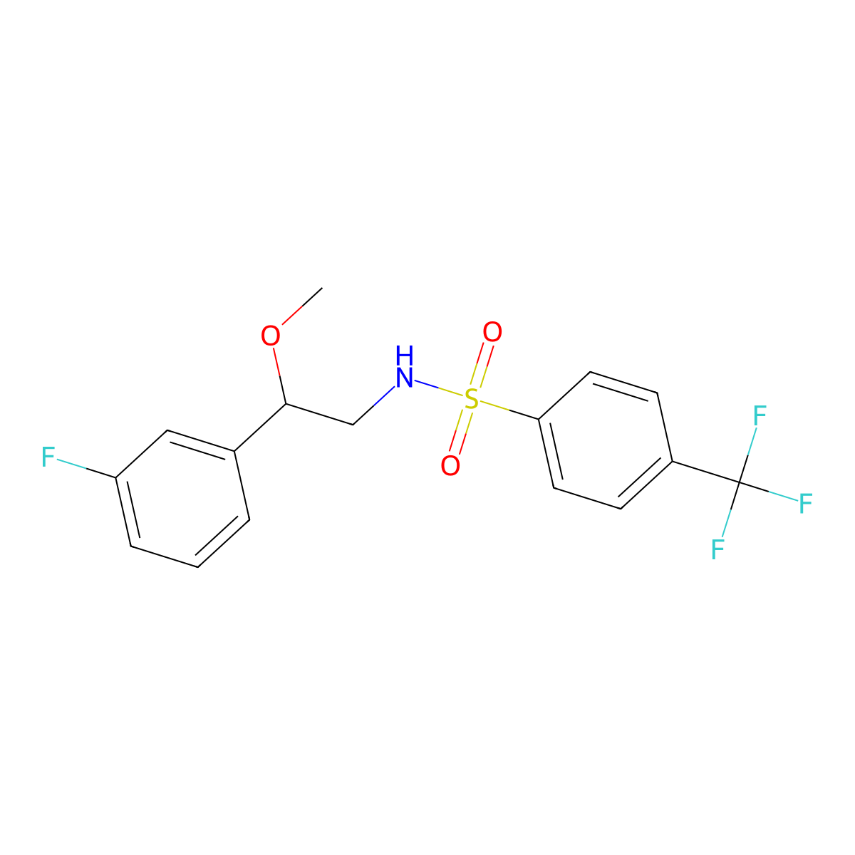 N-(2-(3-fluorophenyl)-2-methoxyethyl)-4-(trifluoromethyl)benzenesulfonamide molecular structure, CAS 1797896-81-1