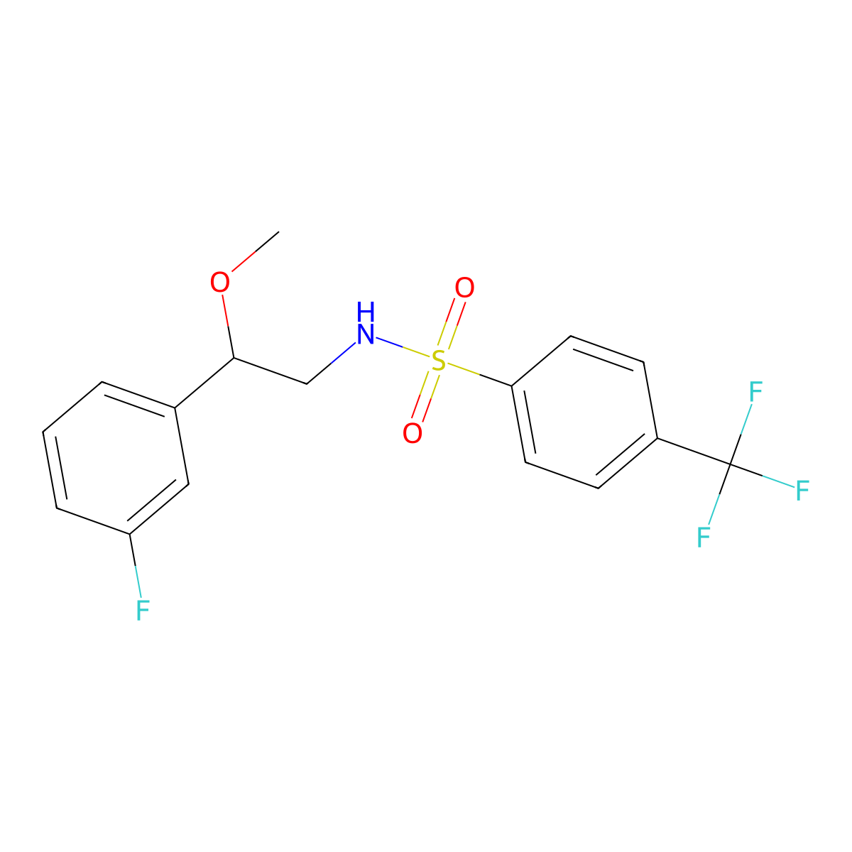 N-(2-(3-fluorophenyl)-2-methoxyethyl)-4-(trifluoromethyl)benzenesulfonamide molecular structure, CAS 1797896-81-1