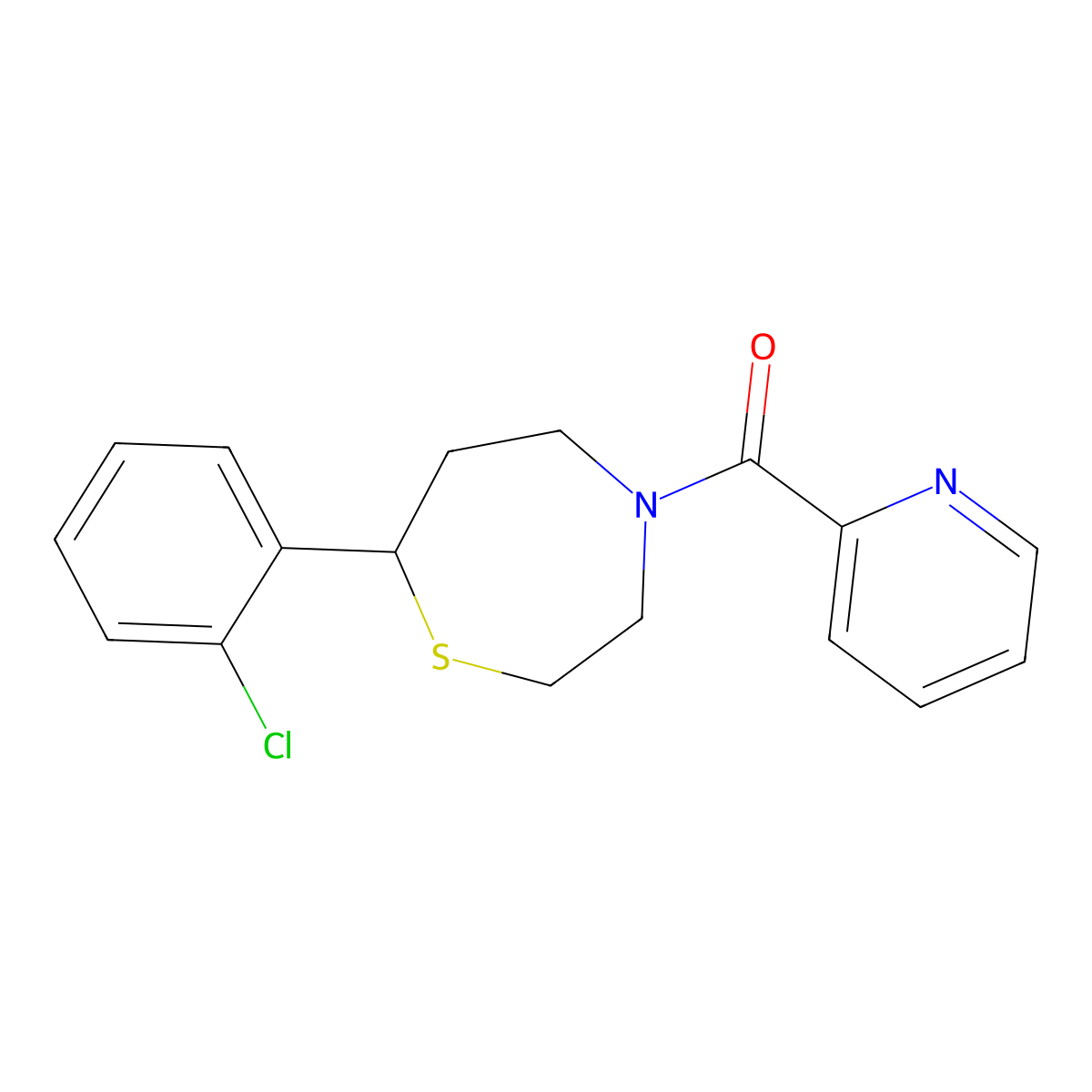 (7-(2-Chlorophenyl)-1,4-thiazepan-4-yl)(pyridin-2-yl)methanone molecular structure, CAS 1797896-94-6