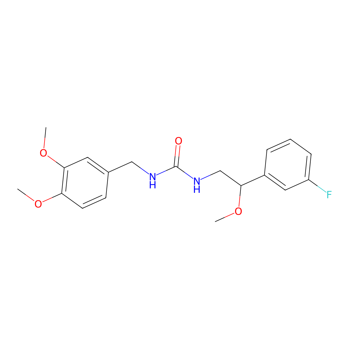 1-(3,4-Dimethoxybenzyl)-3-(2-(3-fluorophenyl)-2-methoxyethyl)urea molecular structure, CAS 1797897-34-7