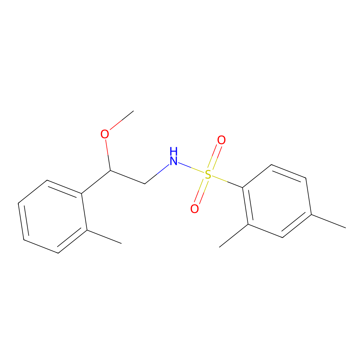 N-(2-methoxy-2-(o-tolyl)ethyl)-2,4-dimethylbenzenesulfonamide molecular structure, CAS 1797898-44-2