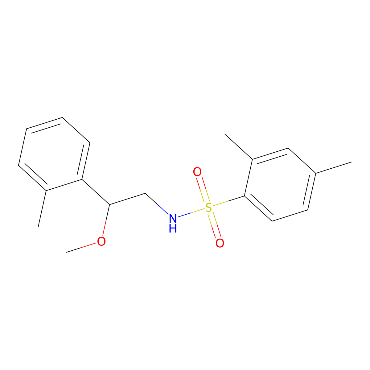 N-(2-methoxy-2-(o-tolyl)ethyl)-2,4-dimethylbenzenesulfonamide molecular structure, CAS 1797898-44-2