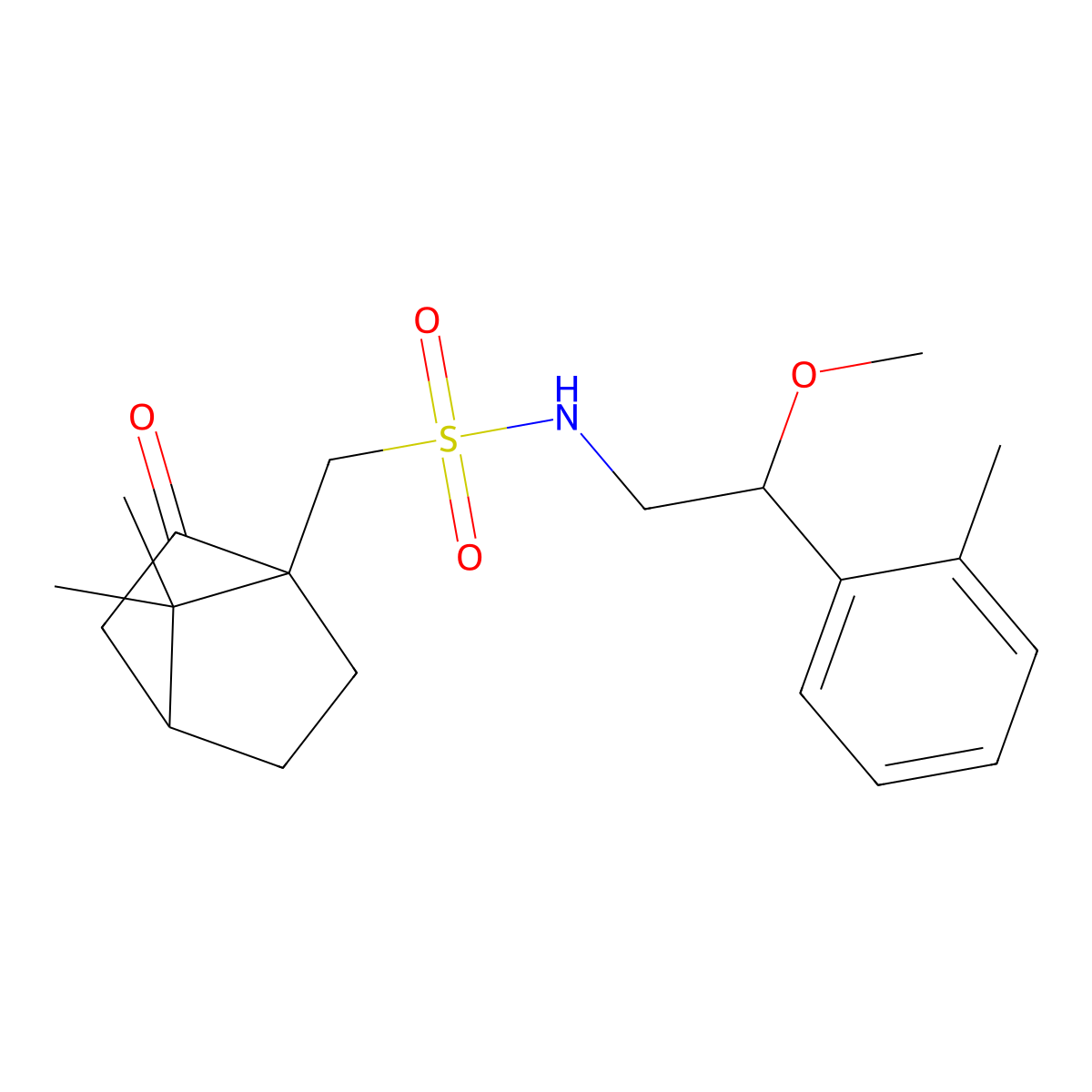 1-(7,7-dimethyl-2-oxobicyclo[2.2.1]heptan-1-yl)-N-(2-methoxy-2-(o-tolyl)ethyl)methanesulfonamide molecular structure, CAS 1797898-61-3