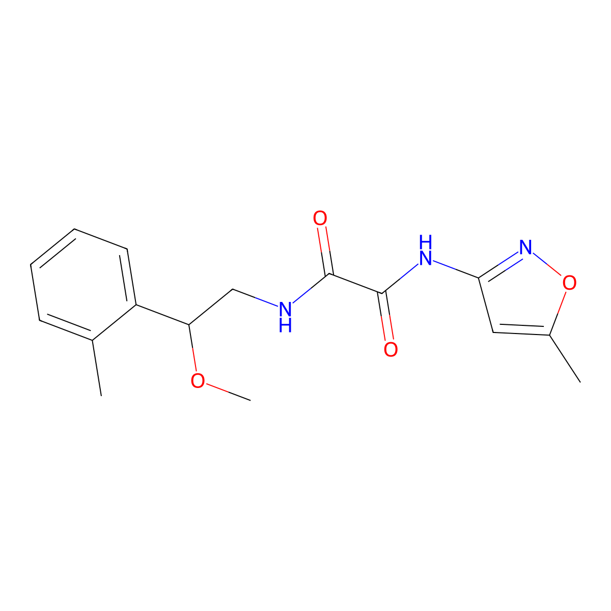 N1-(2-methoxy-2-(o-tolyl)ethyl)-N2-(5-methylisoxazol-3-yl)oxalamide molecular structure, CAS 1797898-85-1