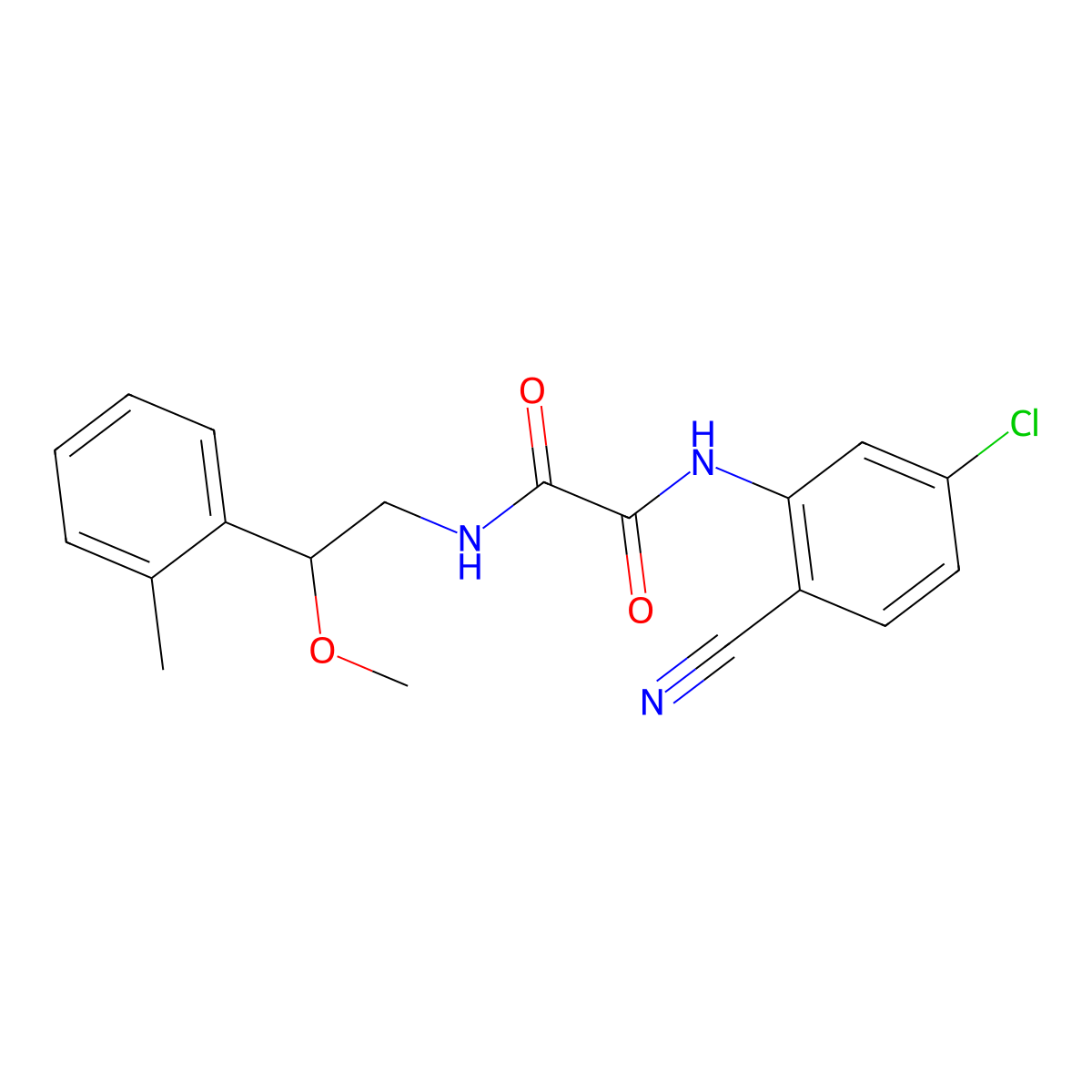 N1-(5-chloro-2-cyanophenyl)-N2-(2-methoxy-2-(o-tolyl)ethyl)oxalamide molecular structure, CAS 1797898-99-7