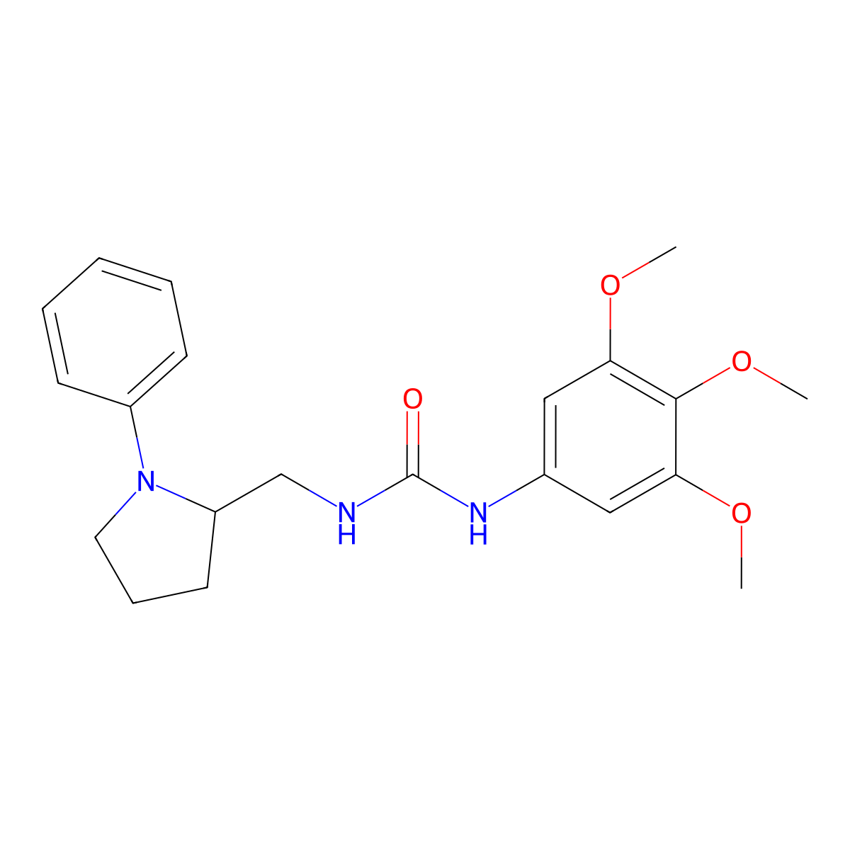 1-((1-Phenylpyrrolidin-2-yl)methyl)-3-(3,4,5-trimethoxyphenyl)urea molecular structure, CAS 1797899-58-1