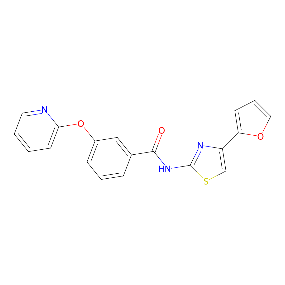 N-(4-(furan-2-yl)thiazol-2-yl)-3-(pyridin-2-yloxy)benzamide molecular structure, CAS 1797899-84-3