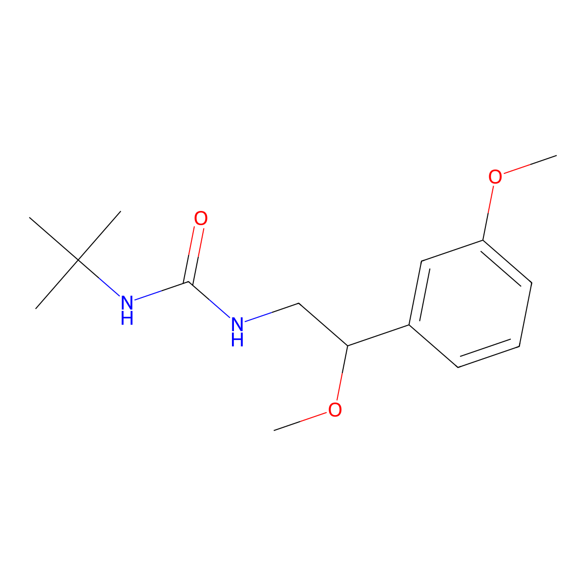 1-(Tert-butyl)-3-(2-methoxy-2-(3-methoxyphenyl)ethyl)urea molecular structure, CAS 1797899-94-5