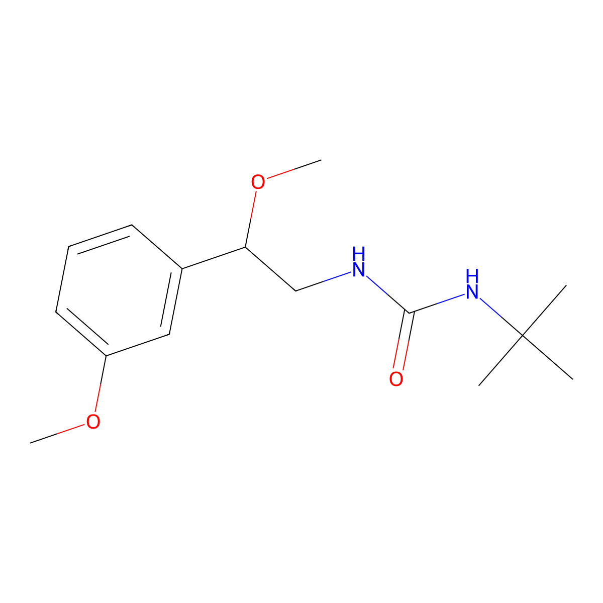 1-(Tert-butyl)-3-(2-methoxy-2-(3-methoxyphenyl)ethyl)urea molecular structure, CAS 1797899-94-5
