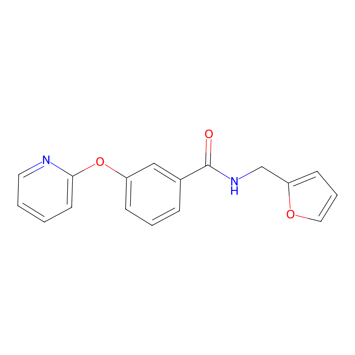 N-(furan-2-ylmethyl)-3-(pyridin-2-yloxy)benzamide molecular structure, CAS 1797899-97-8