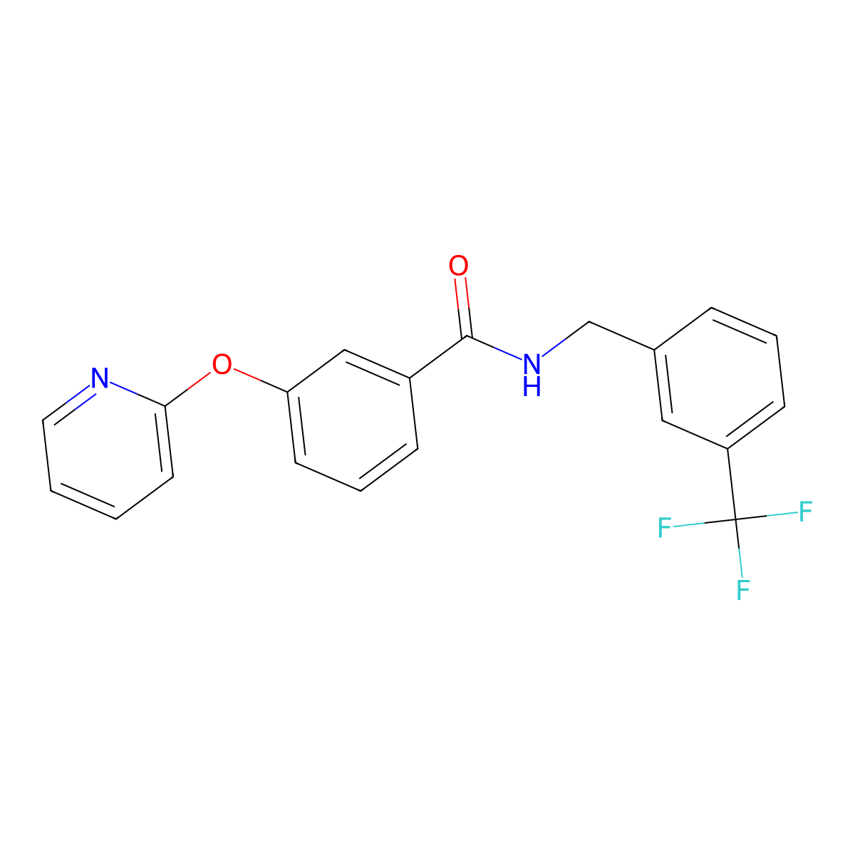 3-(pyridin-2-yloxy)-N-(3-(trifluoromethyl)benzyl)benzamide molecular structure, CAS 1797900-03-8