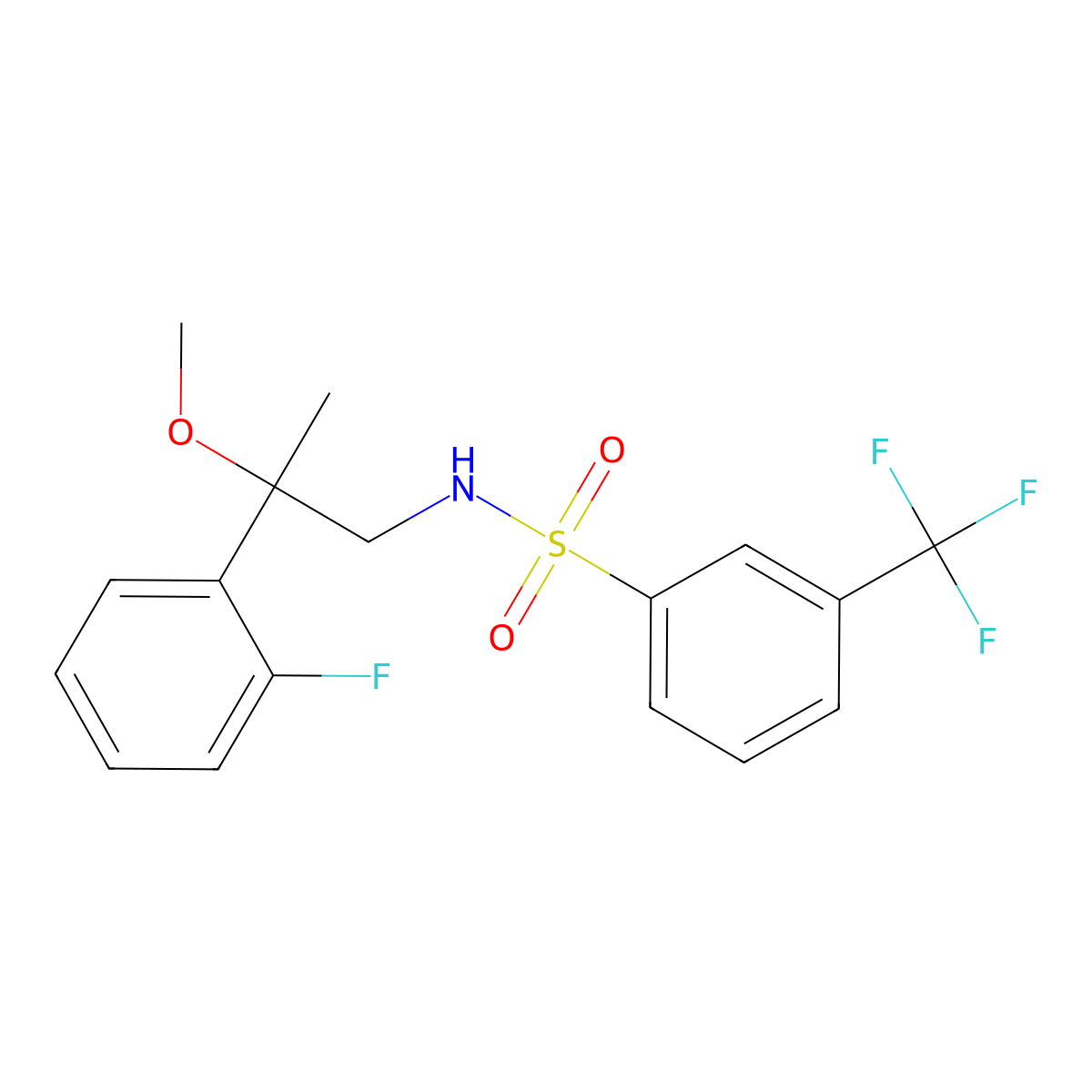 N-(2-(2-fluorophenyl)-2-methoxypropyl)-3-(trifluoromethyl)benzenesulfonamide molecular structure, CAS 1797900-43-6