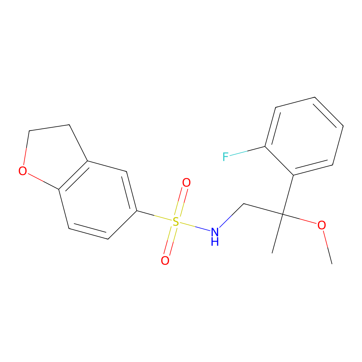 N-(2-(2-fluorophenyl)-2-methoxypropyl)-2,3-dihydrobenzofuran-5-sulfonamide molecular structure, CAS 1797900-44-7