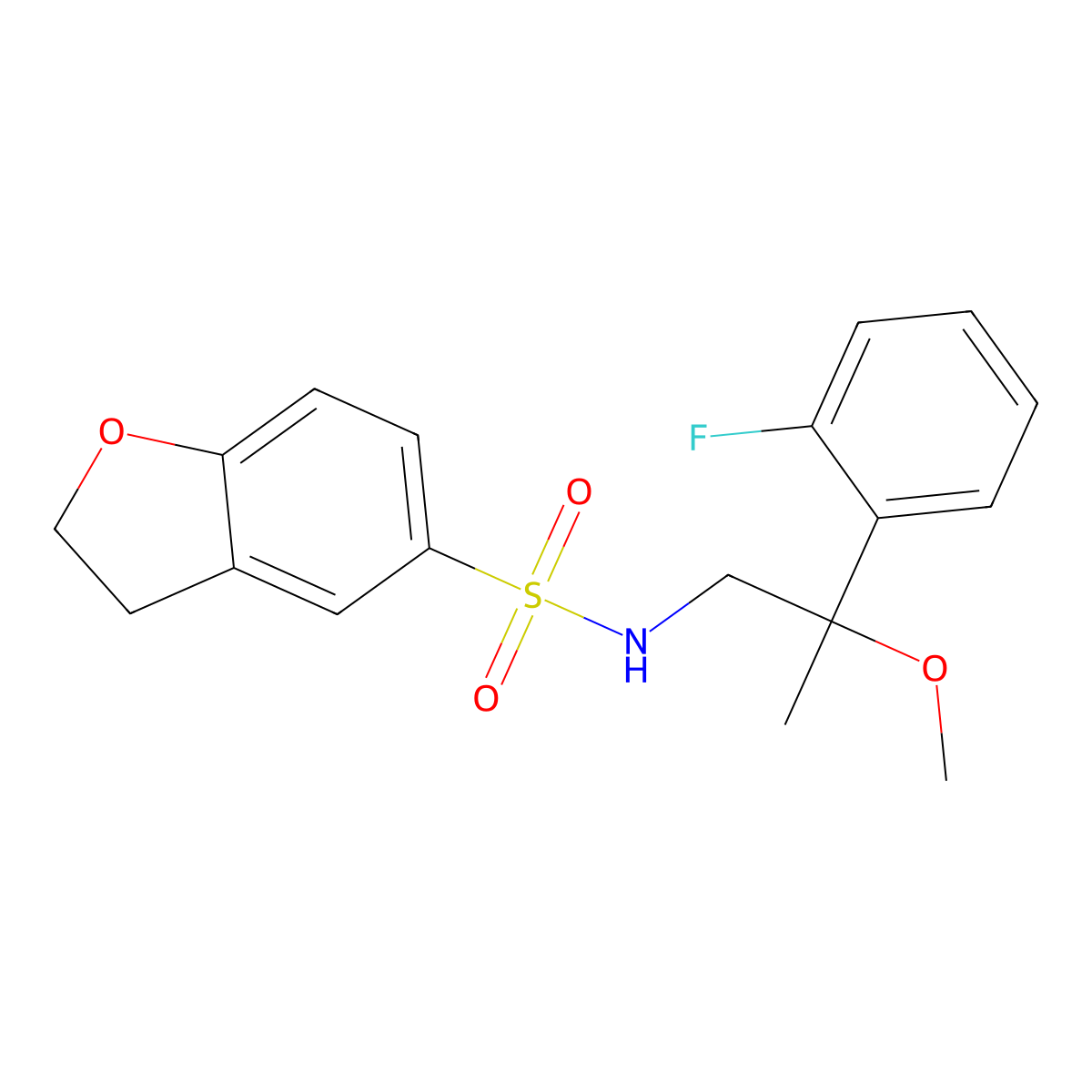 N-(2-(2-fluorophenyl)-2-methoxypropyl)-2,3-dihydrobenzofuran-5-sulfonamide molecular structure, CAS 1797900-44-7