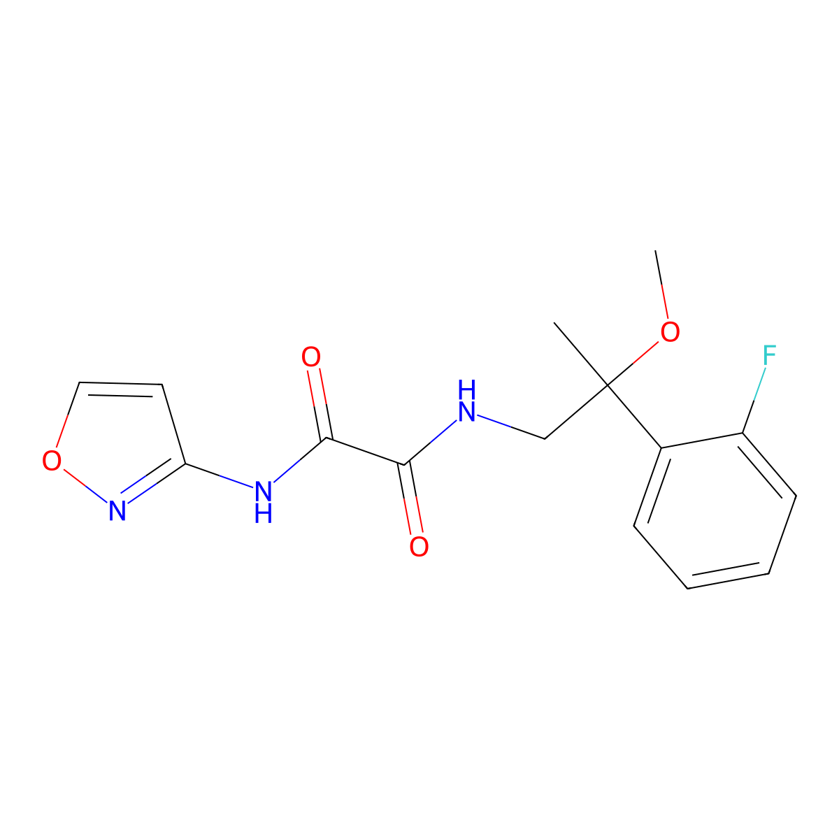 N1-(2-(2-fluorophenyl)-2-methoxypropyl)-N2-(isoxazol-3-yl)oxalamide molecular structure, CAS 1797900-50-5
