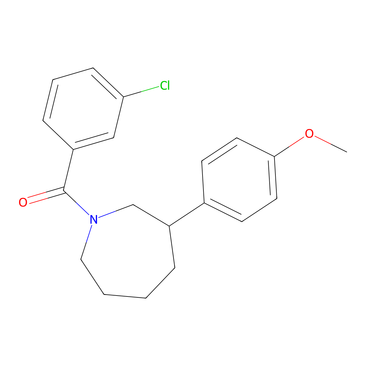 (3-Chlorophenyl)(3-(4-methoxyphenyl)azepan-1-yl)methanone molecular structure, CAS 1797902-50-1