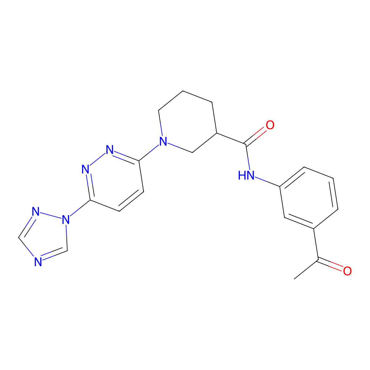 1-(6-(1H-1,2,4-triazol-1-yl)pyridazin-3-yl)-N-(3-acetylphenyl)piperidine-3-carboxamide molecular structure, CAS 1797902-77-2
