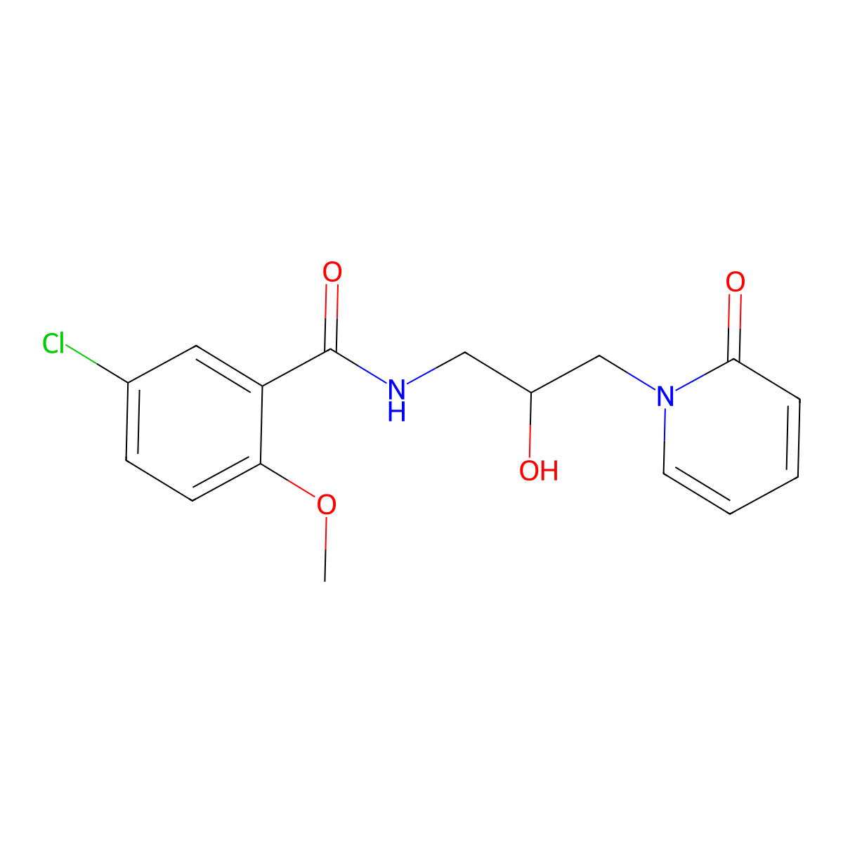 5-chloro-N-(2-hydroxy-3-(2-oxopyridin-1(2H)-yl)propyl)-2-methoxybenzamide molecular structure, CAS 1797902-81-8