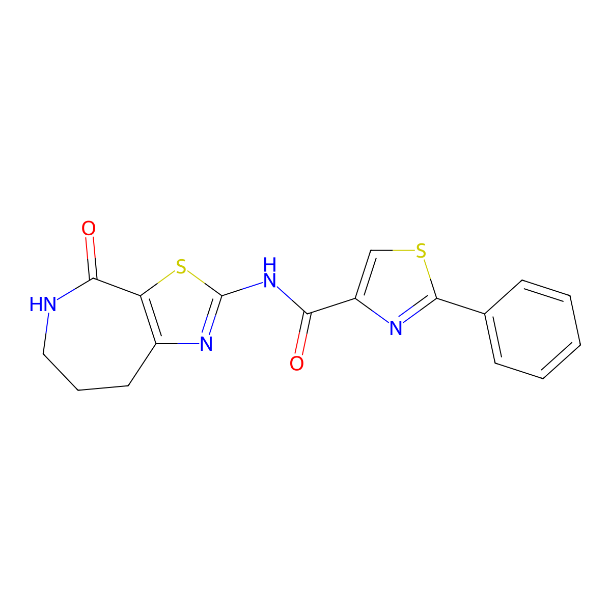 N-(4-oxo-5,6,7,8-tetrahydro-4H-thiazolo[5,4-c]azepin-2-yl)-2-phenylthiazole-4-carboxamide molecular structure, CAS 1797903-09-3