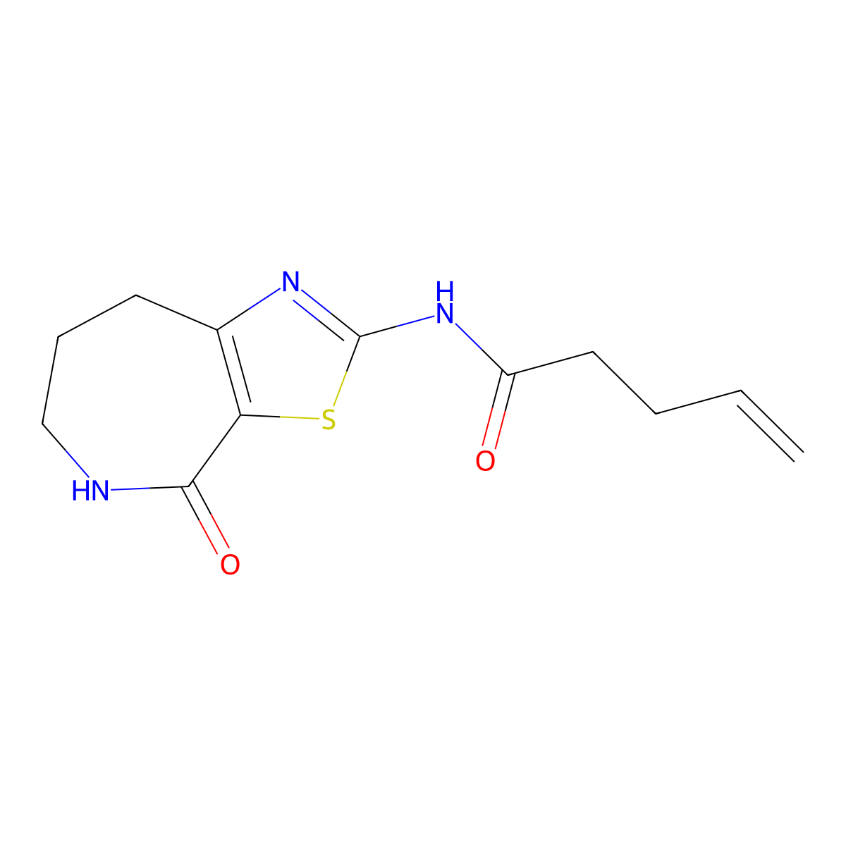 N-(4-oxo-5,6,7,8-tetrahydro-4H-thiazolo[5,4-c]azepin-2-yl)pent-4-enamide molecular structure, CAS 1797903-16-2