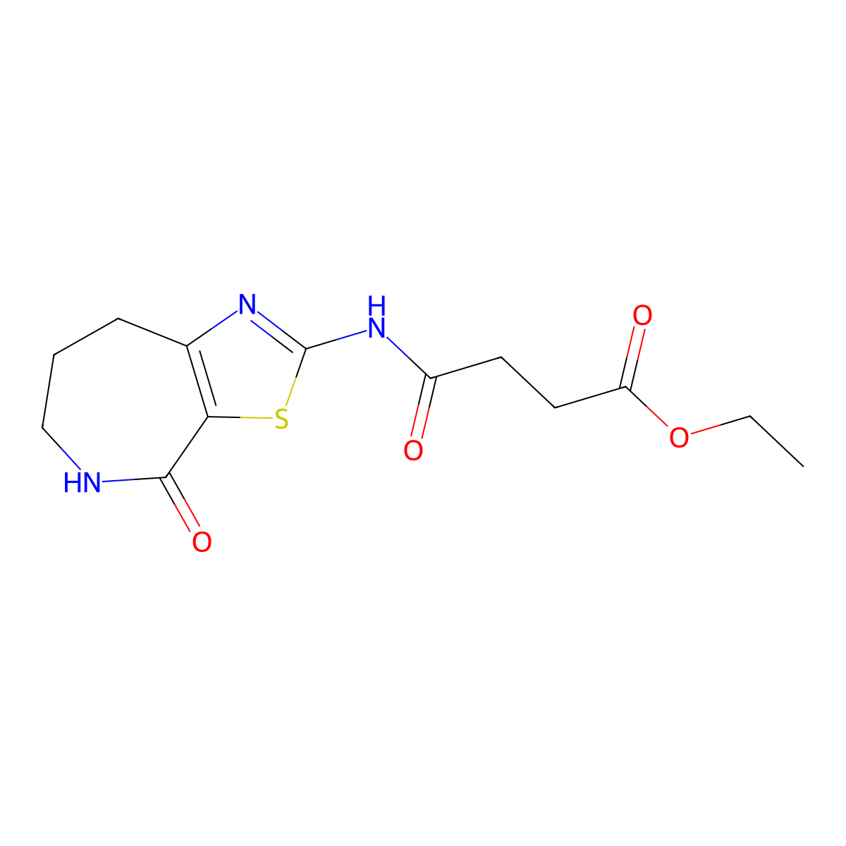 ethyl 4-oxo-4-((4-oxo-5,6,7,8-tetrahydro-4H-thiazolo[5,4-c]azepin-2-yl)amino)butanoate molecular structure, CAS 1797903-19-5