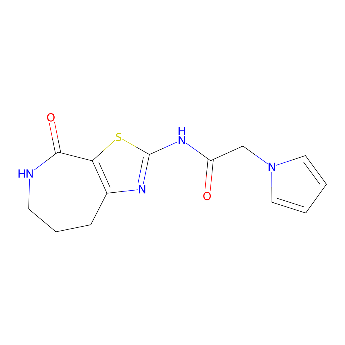 N-(4-oxo-5,6,7,8-tetrahydro-4H-thiazolo[5,4-c]azepin-2-yl)-2-(1H-pyrrol-1-yl)acetamide molecular structure, CAS 1797903-40-2