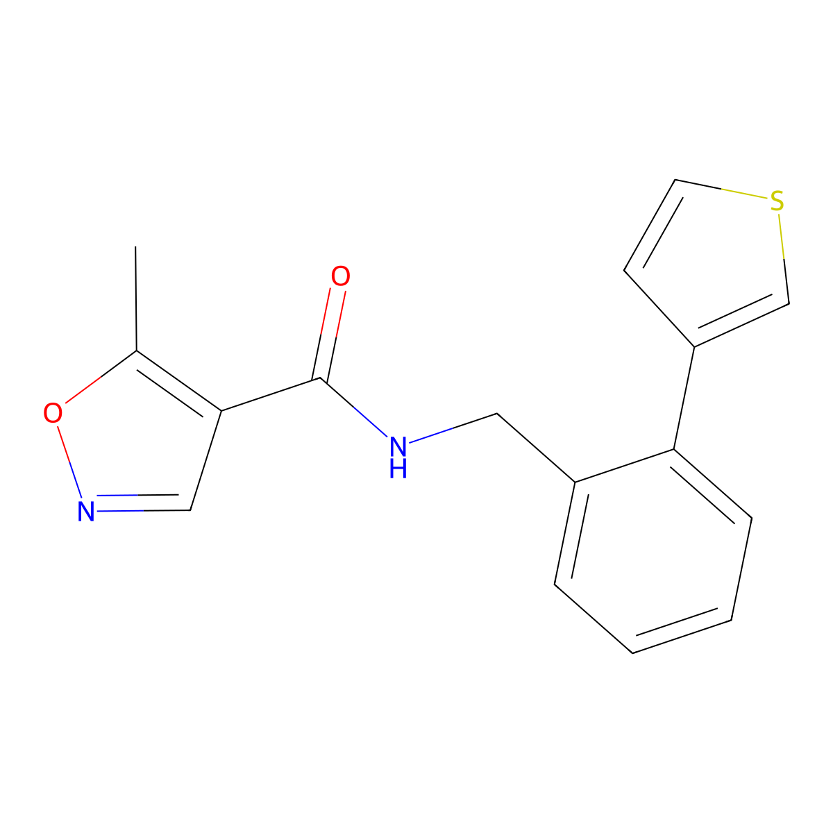 5-methyl-N-(2-(thiophen-3-yl)benzyl)isoxazole-4-carboxamide molecular structure, CAS 1797903-41-3