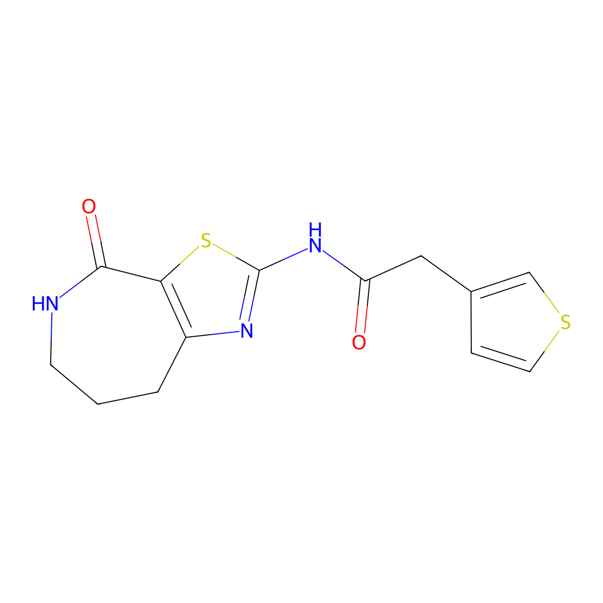 N-(4-oxo-5,6,7,8-tetrahydro-4H-thiazolo[5,4-c]azepin-2-yl)-2-(thiophen-3-yl)acetamide molecular structure, CAS 1797903-44-6