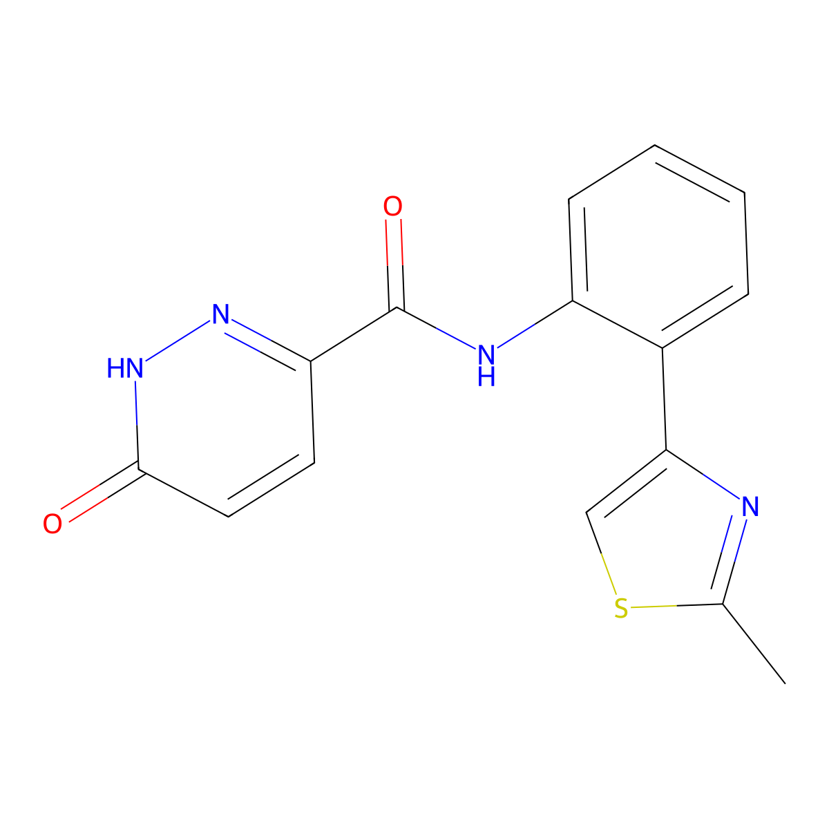 N-(2-(2-methylthiazol-4-yl)phenyl)-6-oxo-1,6-dihydropyridazine-3-carboxamide molecular structure, CAS 1797903-90-2