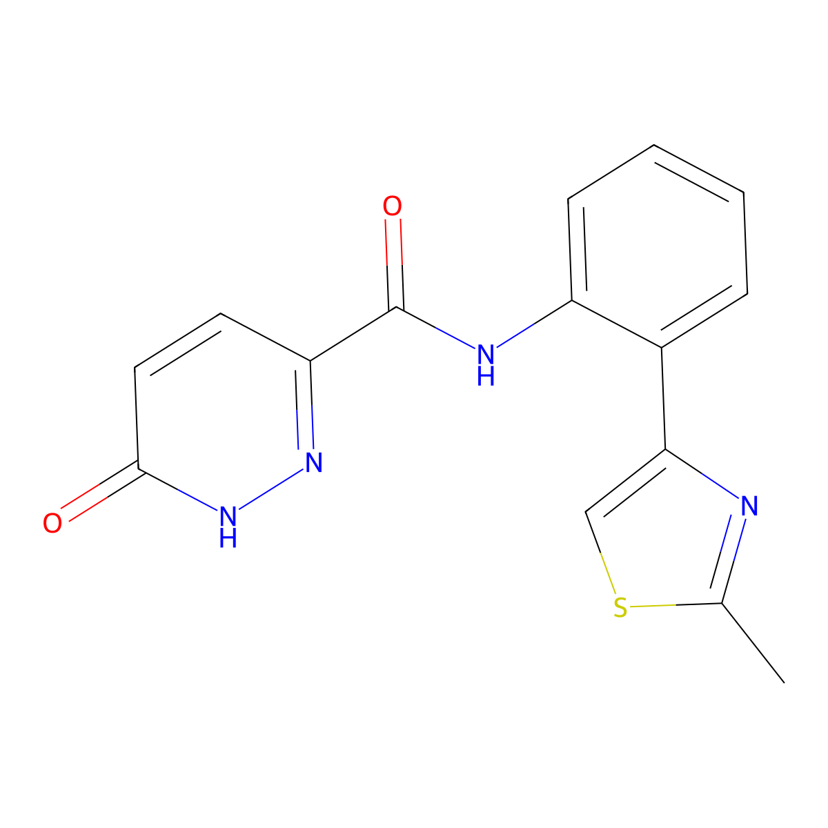 N-(2-(2-methylthiazol-4-yl)phenyl)-6-oxo-1,6-dihydropyridazine-3-carboxamide molecular structure, CAS 1797903-90-2