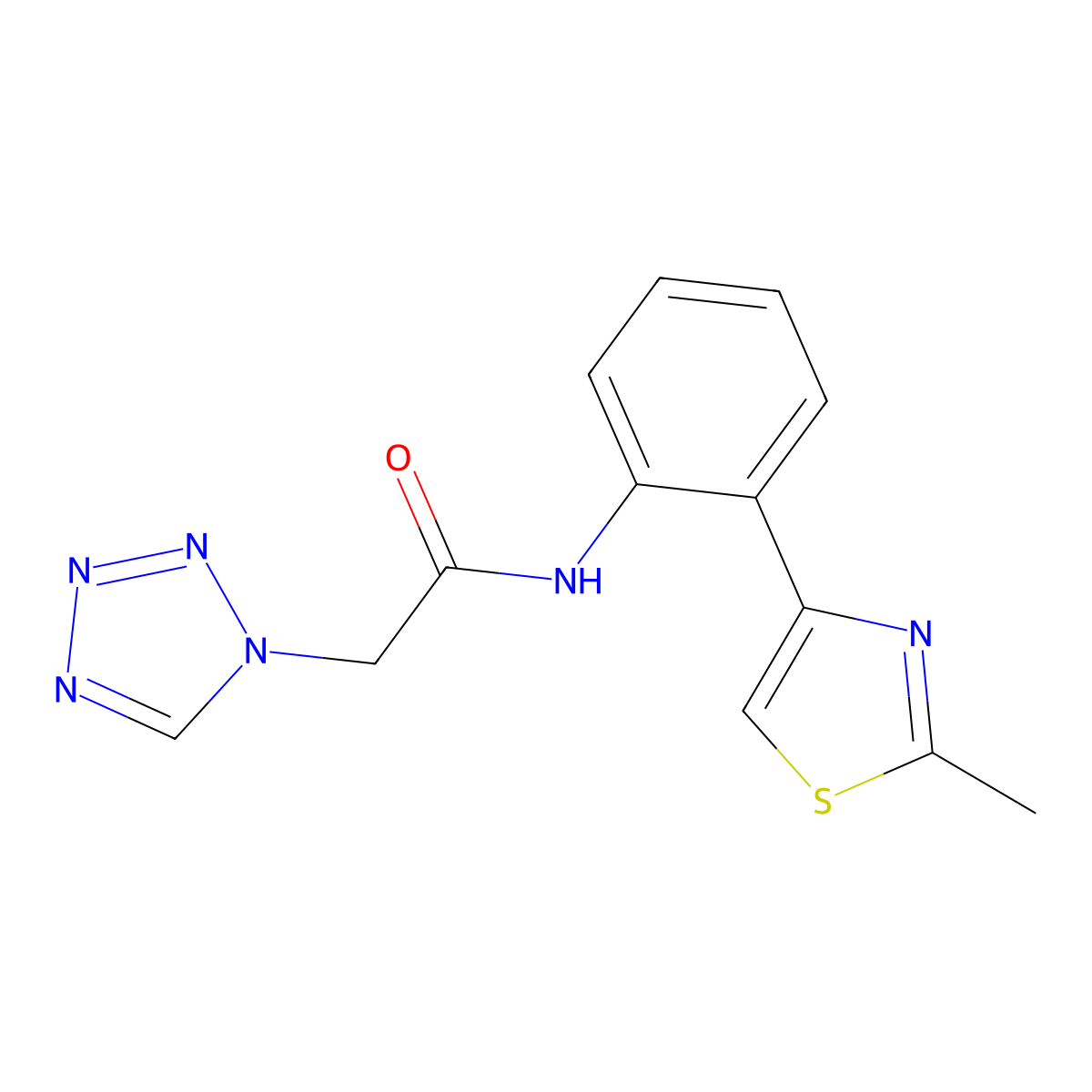 N-(2-(2-methylthiazol-4-yl)phenyl)-2-(1H-tetrazol-1-yl)acetamide molecular structure, CAS 1797903-96-8
