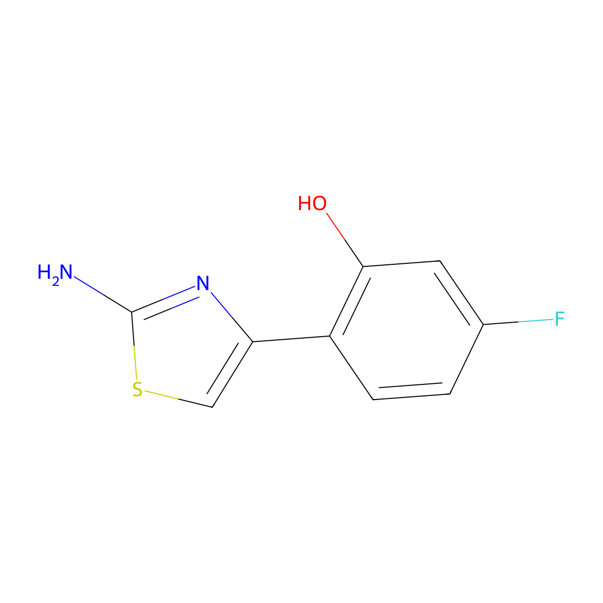 2-(2-Aminothiazol-4-yl)-5-fluorophenol molecular structure, CAS 1797904-54-1