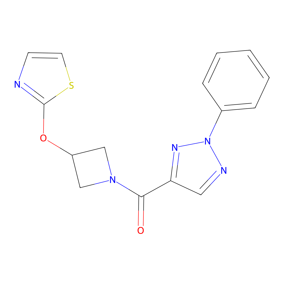 (2-phenyl-2H-1,2,3-triazol-4-yl)(3-(thiazol-2-yloxy)azetidin-1-yl)methanone molecular structure, CAS 1797905-12-4