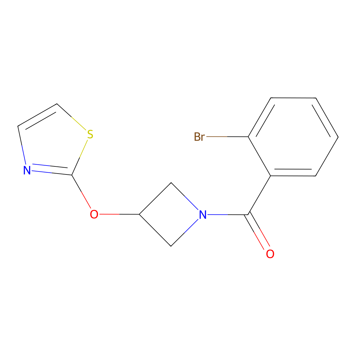 (2-Bromophenyl)(3-(thiazol-2-yloxy)azetidin-1-yl)methanone molecular structure, CAS 1797905-18-0