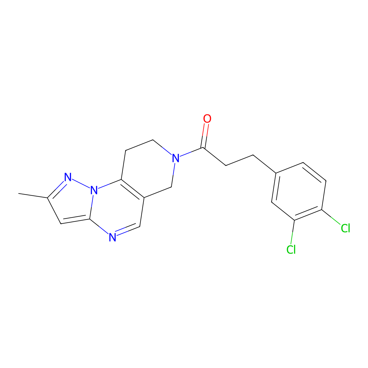 3-(3,4-dichlorophenyl)-1-(2-methyl-8,9-dihydropyrazolo[1,5-a]pyrido[3,4-e]pyrimidin-7(6H)-yl)propan-1-one molecular structure, CAS 1797905-59-9