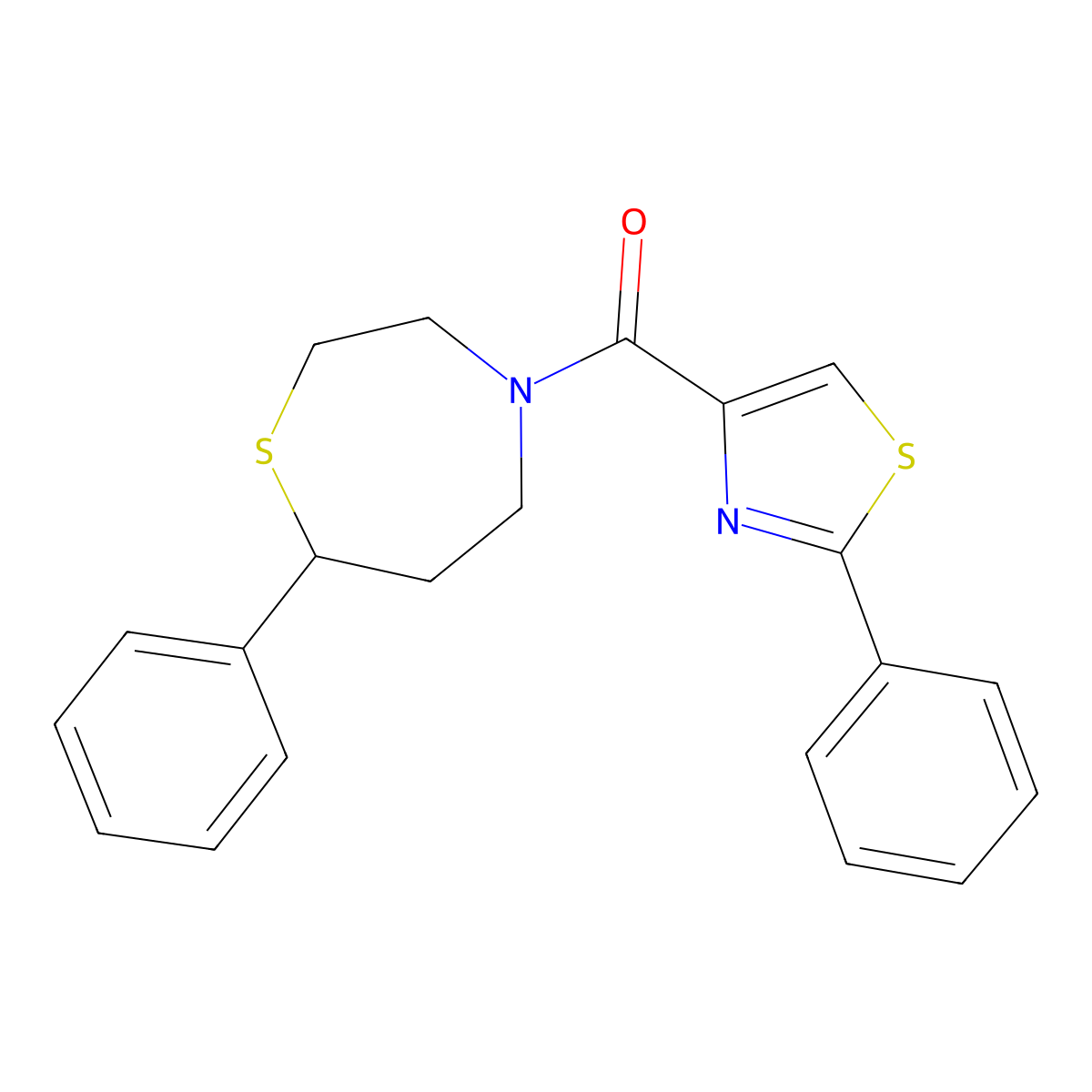 (7-Phenyl-1,4-thiazepan-4-yl)(2-phenylthiazol-4-yl)methanone molecular structure, CAS 1797906-42-3