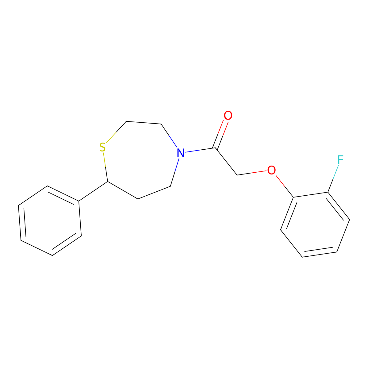 2-(2-Fluorophenoxy)-1-(7-phenyl-1,4-thiazepan-4-yl)ethanone molecular structure, CAS 1797906-73-0