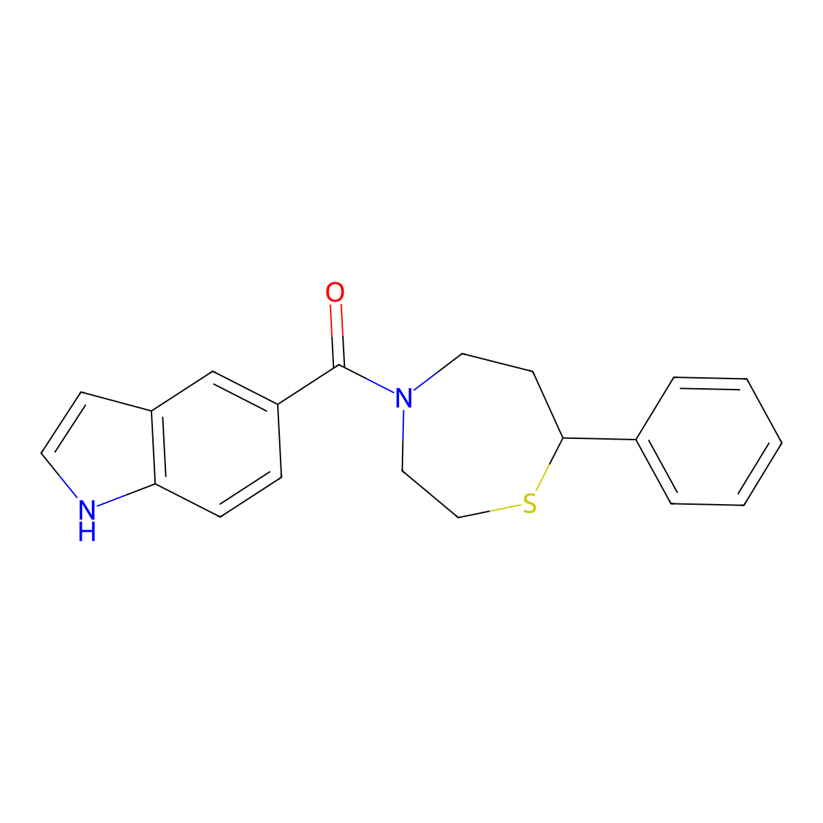 (1H-indol-5-yl)(7-phenyl-1,4-thiazepan-4-yl)methanone molecular structure, CAS 1797906-86-5