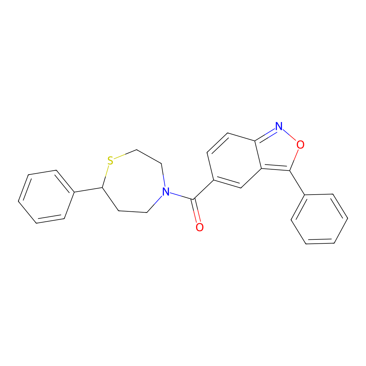 (7-Phenyl-1,4-thiazepan-4-yl)(3-phenylbenzo[c]isoxazol-5-yl)methanone molecular structure, CAS 1797906-95-6