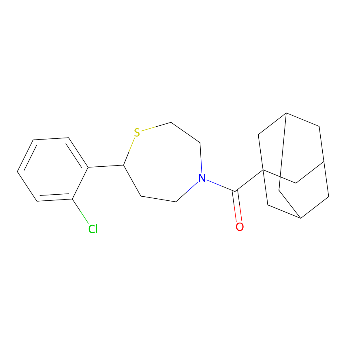 4-(Adamantane-1-carbonyl)-7-(2-chlorophenyl)-1,4-thiazepane molecular structure, CAS 1797907-55-1