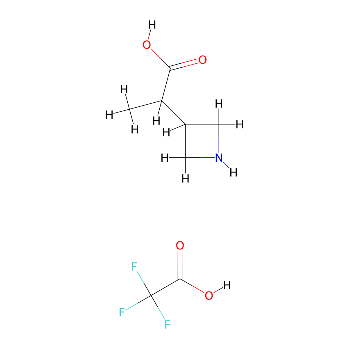2-(Azetidin-3-yl)propanoic acid; trifluoroacetic acid molecular structure, CAS 1797923-92-2